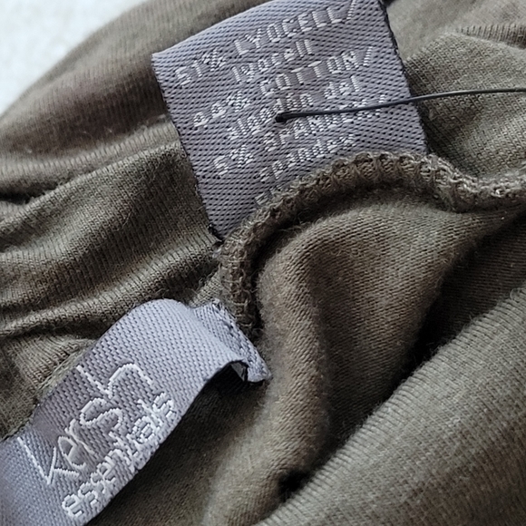 Kersh Essentials | Ruched Lyocell-Stretch Turtleneck Women's Small Olive NEW - Picture 7 of 13